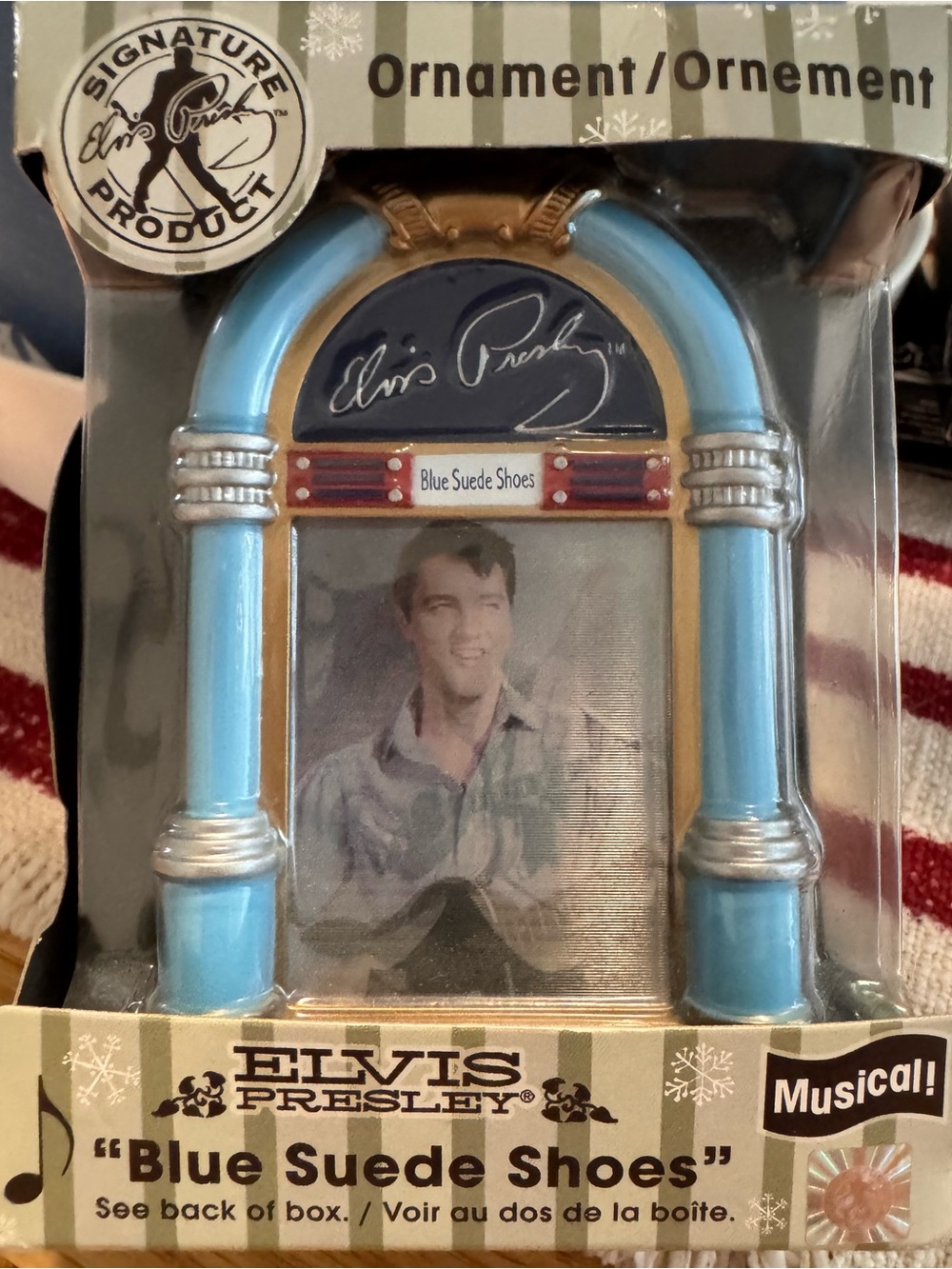 "Blue Suede Shoes" Musical Ornament - Light Blue